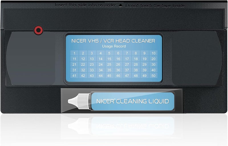 Nicer منظف رأس VCR للاعبين VCR VHS، شريط تنظيف رأس الفيديو VHS، نوع رطب - Image 1
